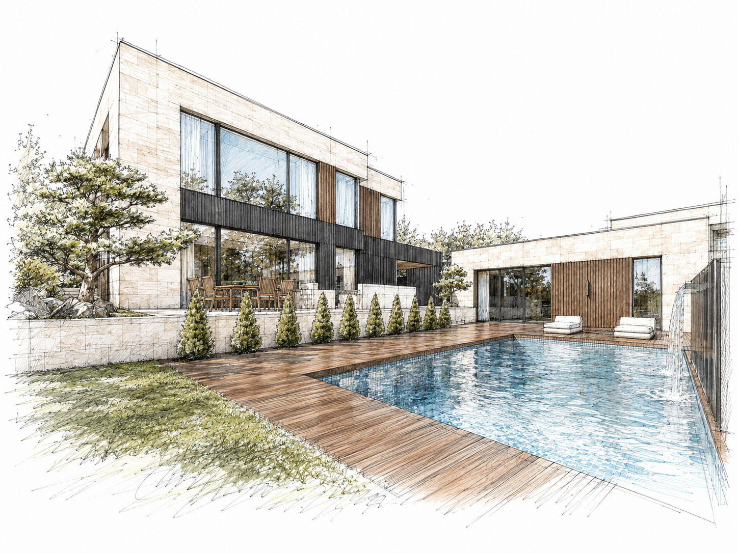 Woodline Stone Residence — ескіз концепції