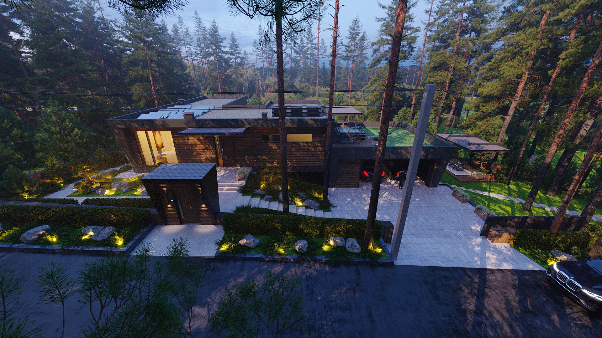 House in a pine forest — основний ракурс