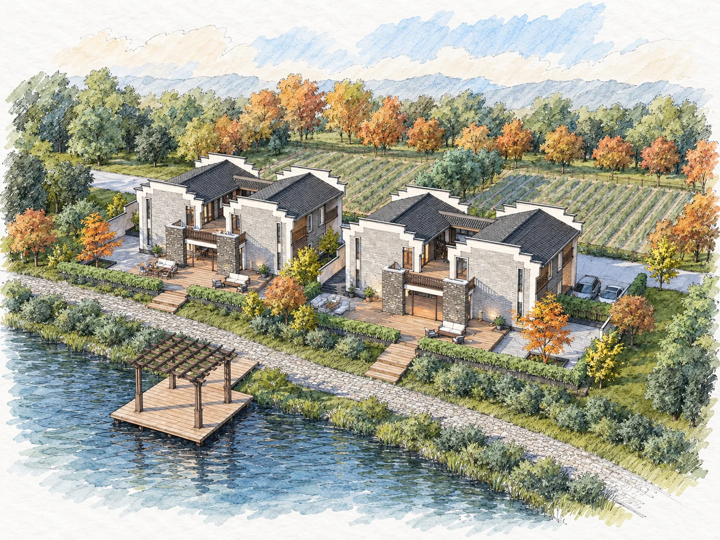 Сountry townhouses — ескіз концепції