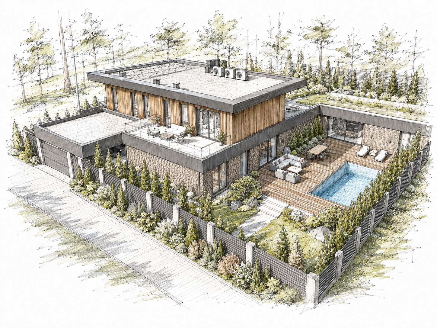 Pine Terrace Residence — ескіз концепції